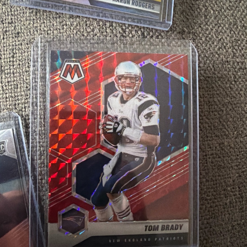 Tom Brady NFL Red Holographic Football Trading Card
